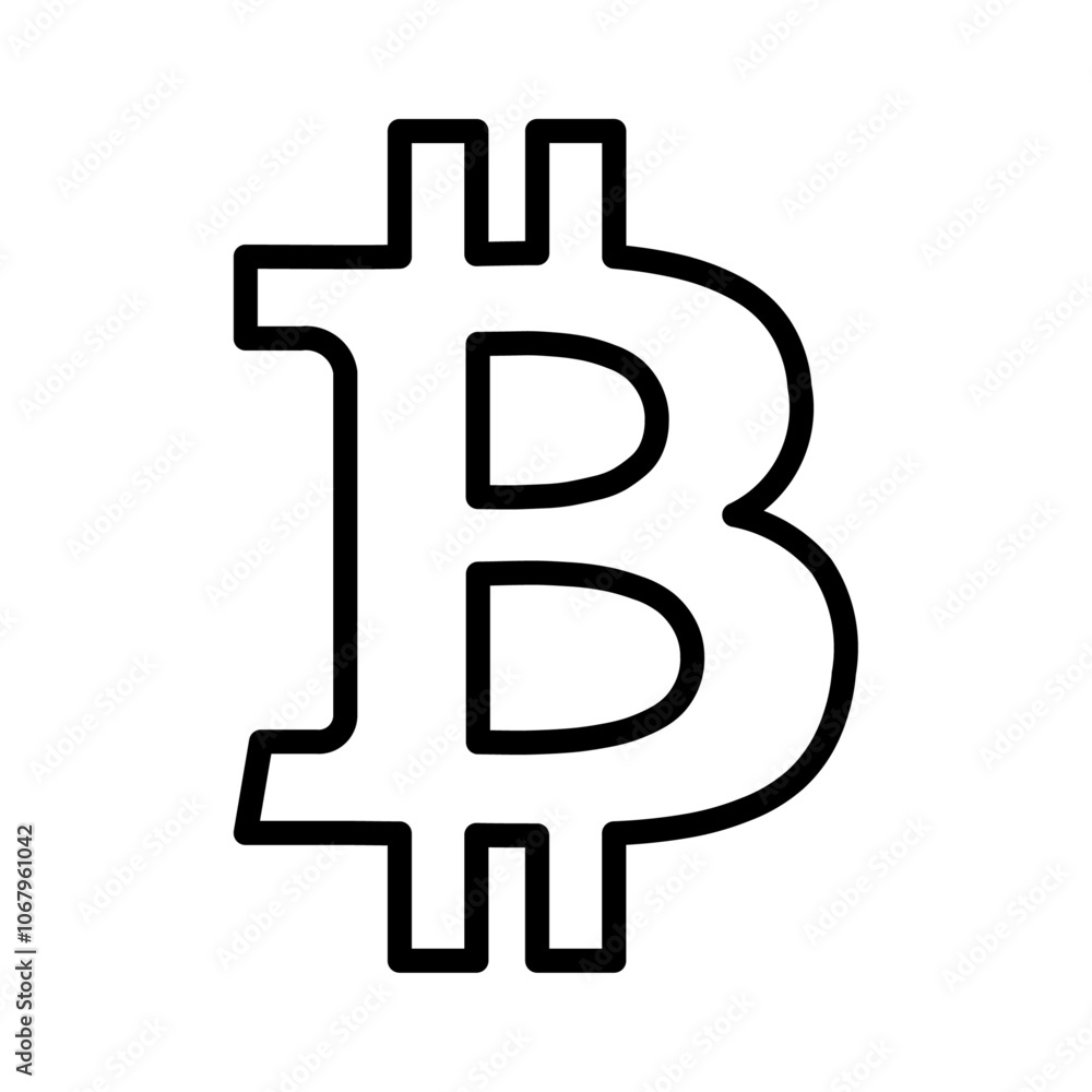 Poster Bitcoin icon Outline vector for web ui