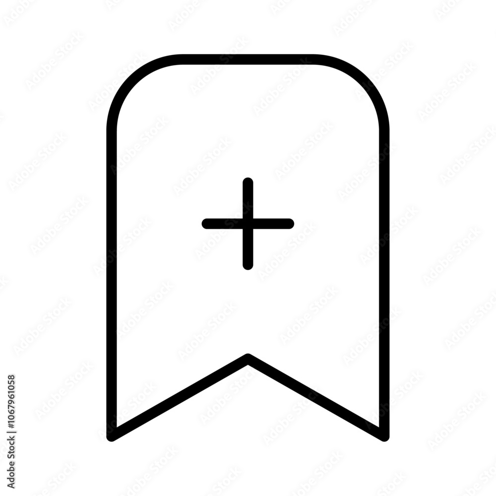 Poster bookmark add icon outline vector for web ui