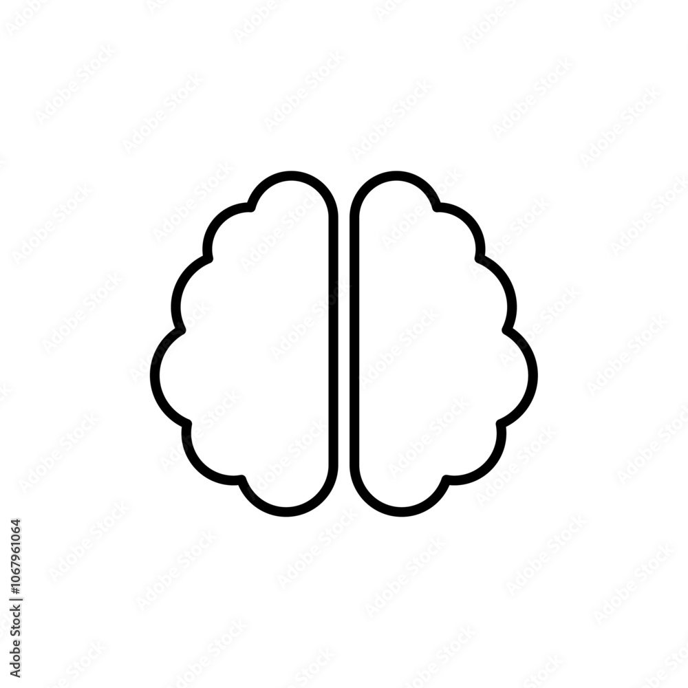 Aufkleber Brain icon Outline vector for web ui