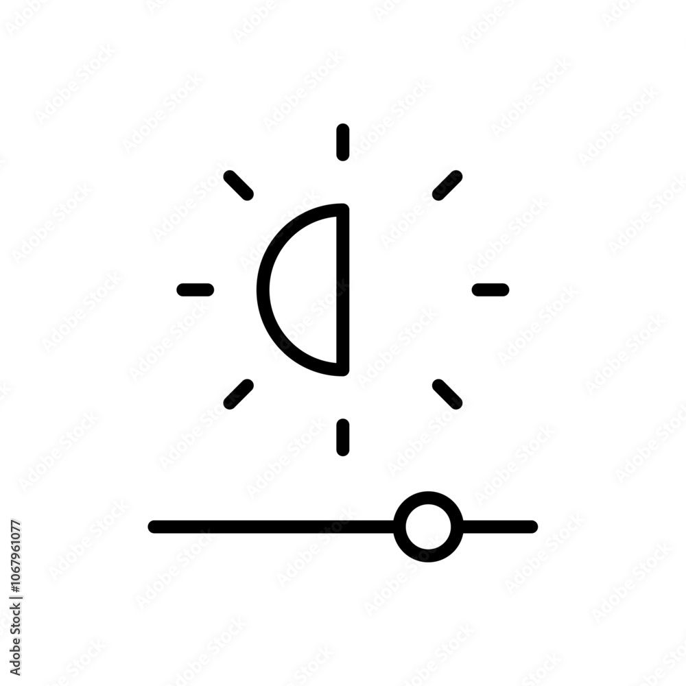Aufkleber Brightness icon Outline vector for web ui
