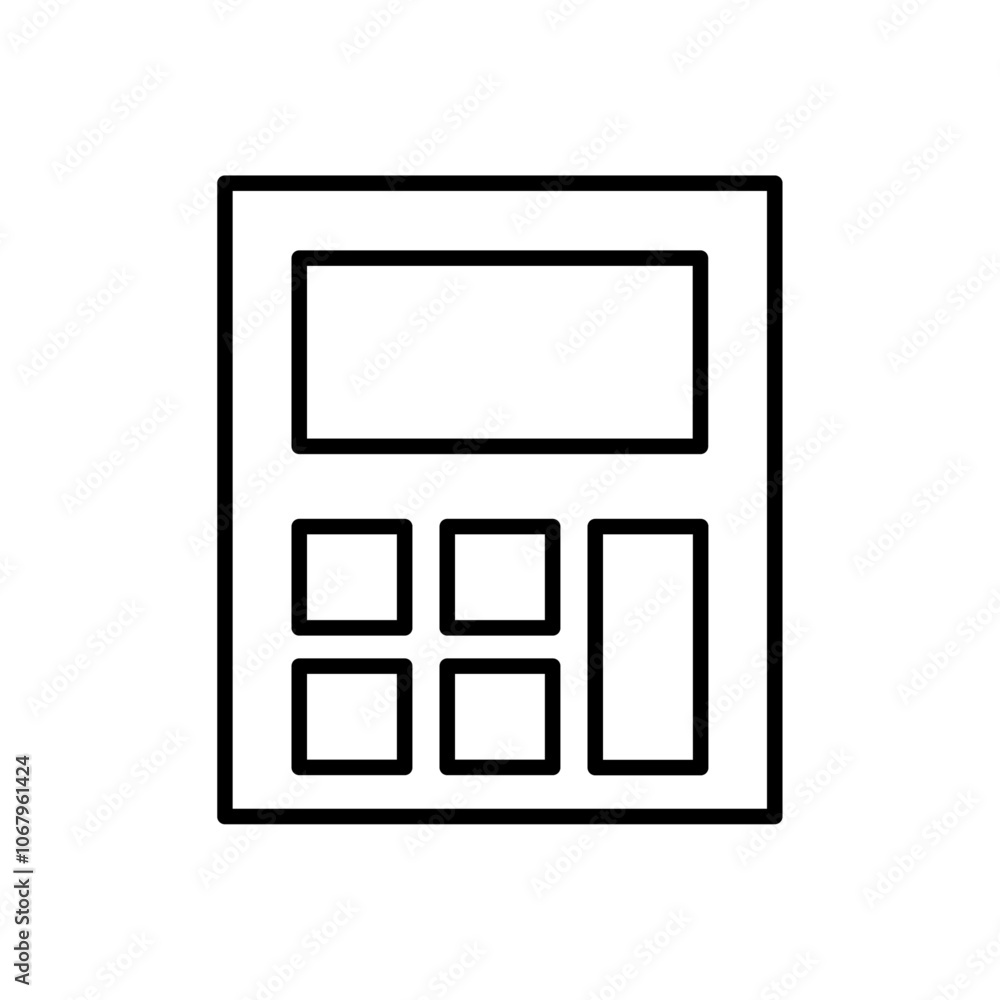 Aufkleber calculator icon outline vector for web ui