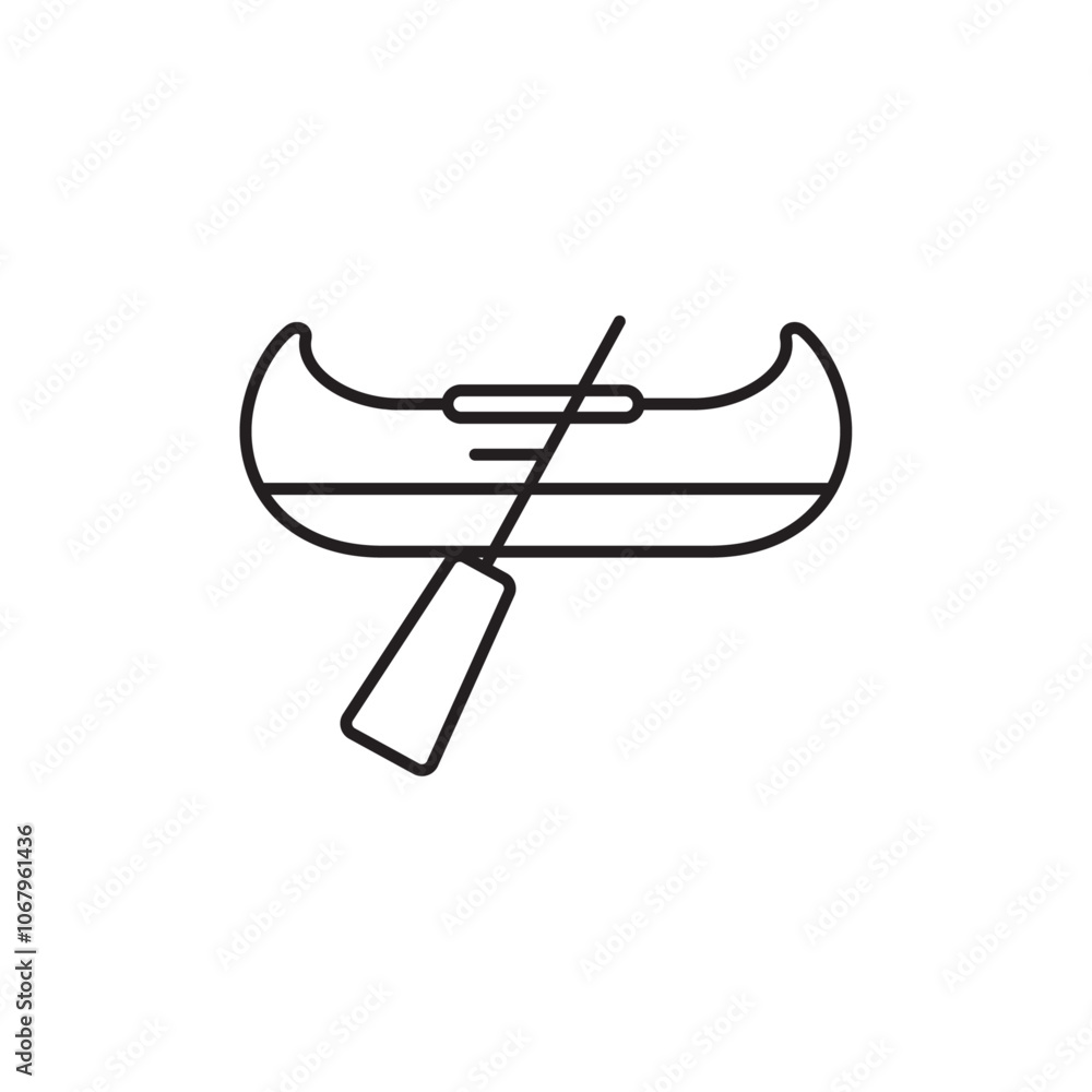 Poster canoe icon outline vector for web ui