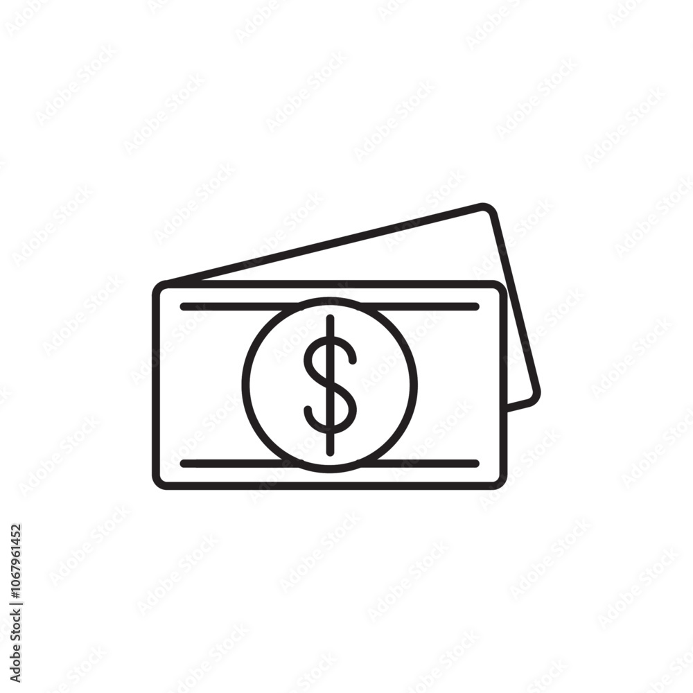 Aufkleber cash icon outline vector for web ui