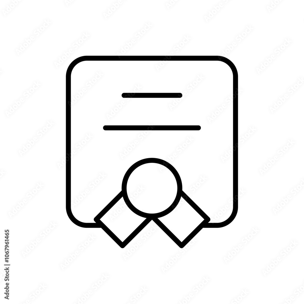 Aufkleber certificate icon outline vector for web ui