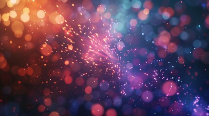 Festive Burst: Colorful Firework Display with Bokeh Background for New Year Celebrations