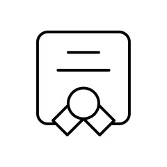 Certificate icon Outline vector for web ui