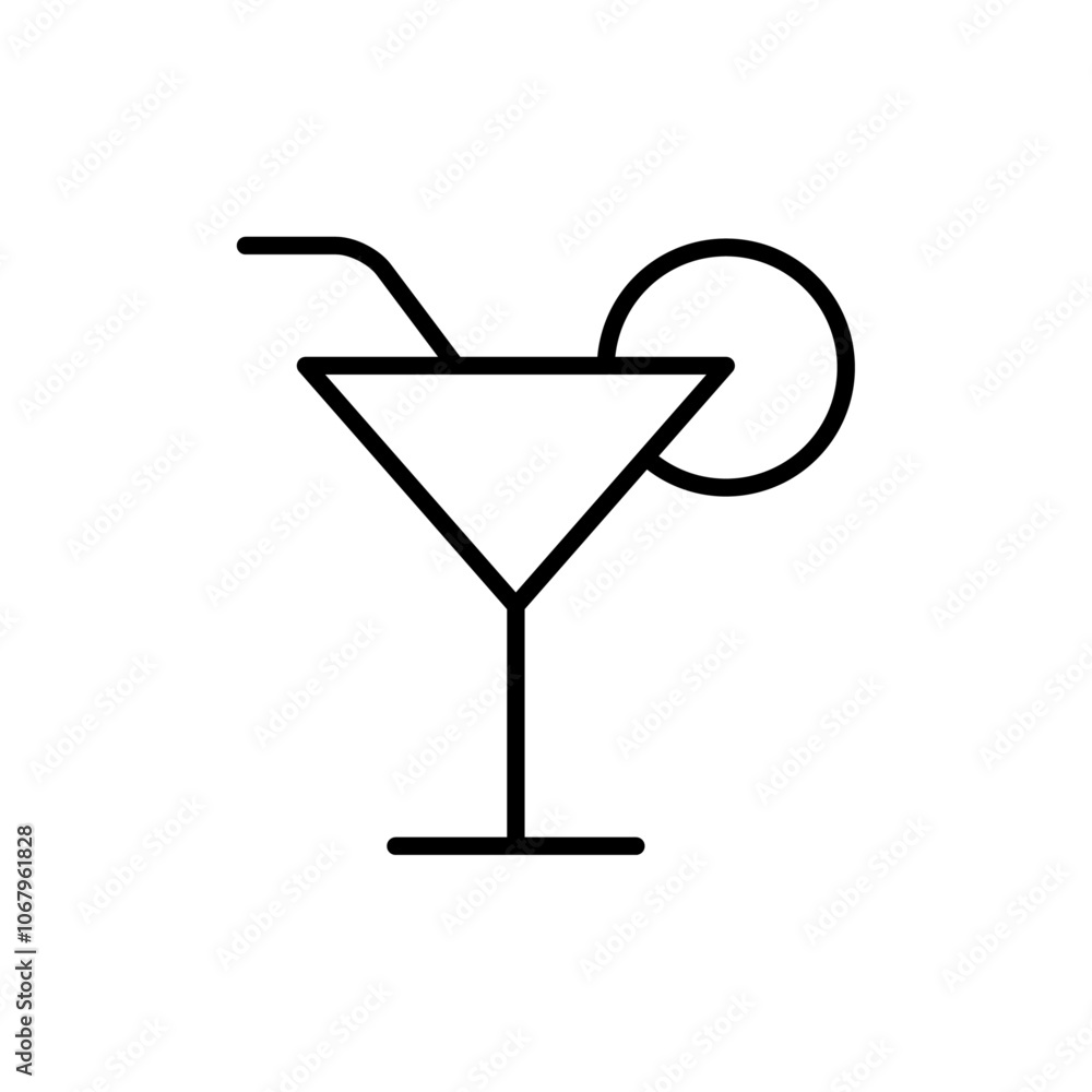 Poster Cocktail icon Outline vector for web ui