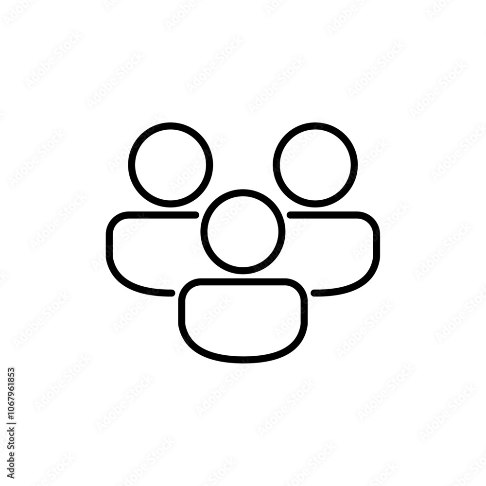 Poster Community icon Outline vector for web ui