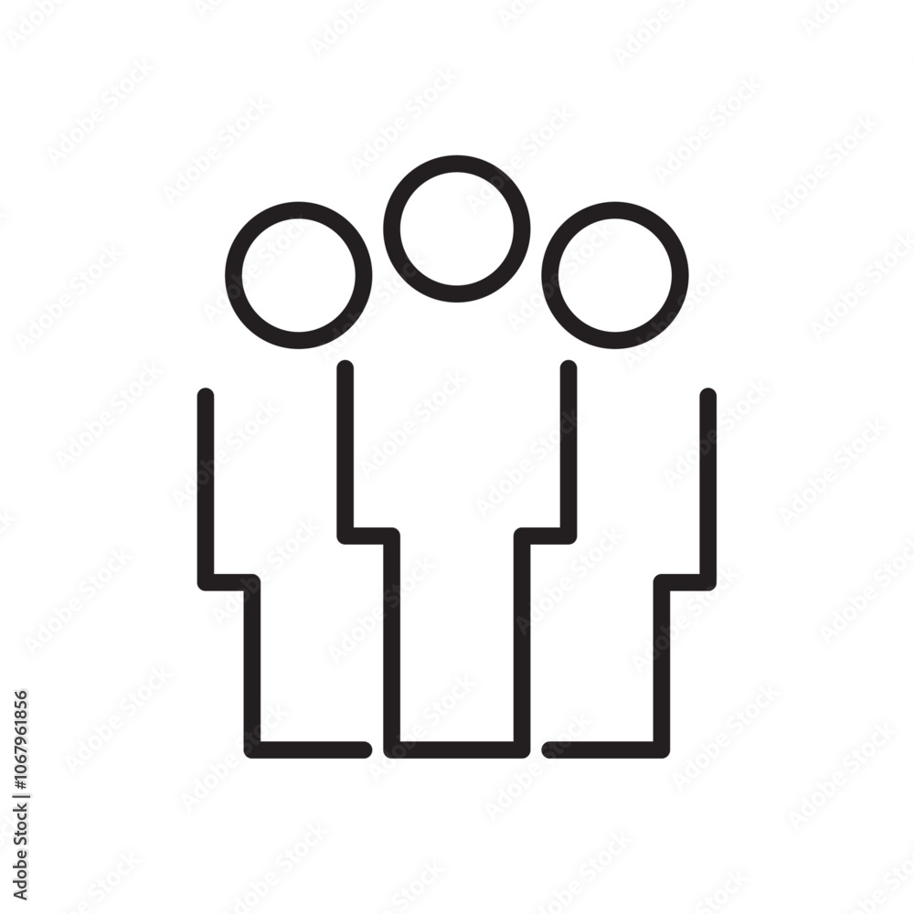 Poster Community icon Outline vector for web ui