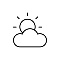 Cloudy Day icon Outline vector for web ui