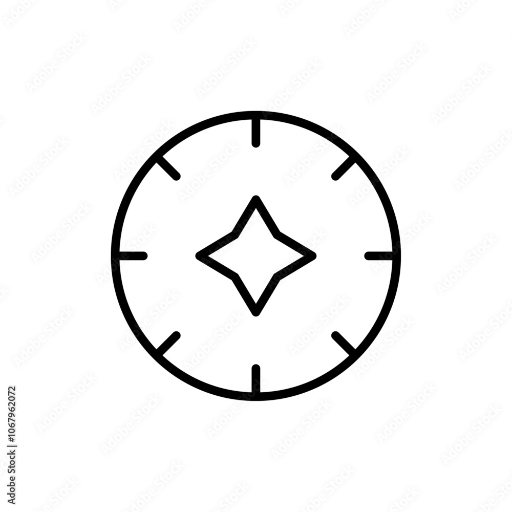 Poster Compass icon Outline vector for web ui