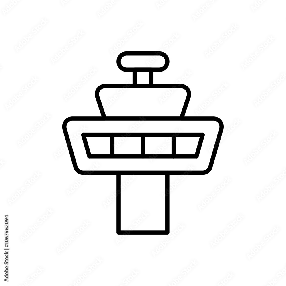 Poster Control Tower icon Outline vector for web ui