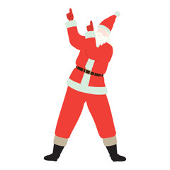 指さしポーズをとるサンタクロースのベクターイラスト