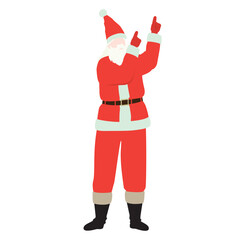 指さしポーズをとるサンタクロースのベクターイラスト