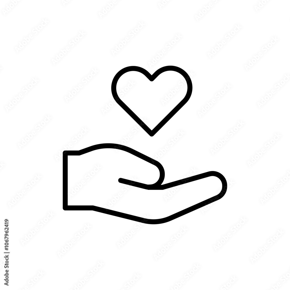 Poster Donate icon Outline vector for web ui