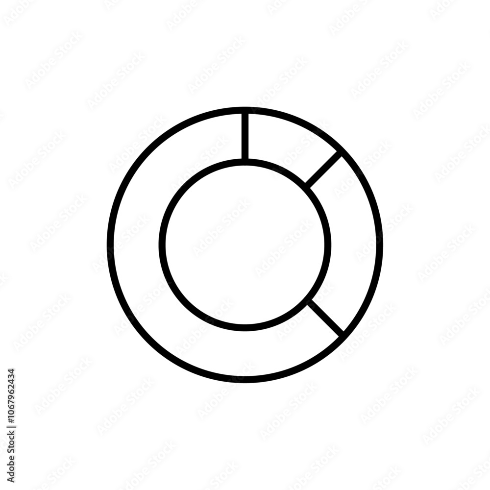 Poster donut chart icon outline vector for web ui