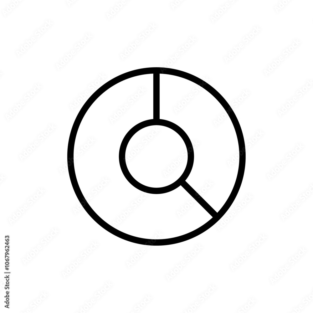 Poster donut chart icon outline vector for web ui