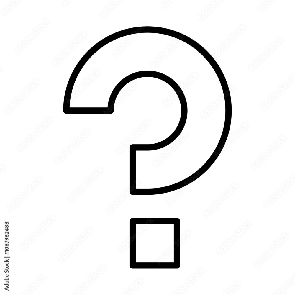 Poster Doubts button icon Outline vector for web ui