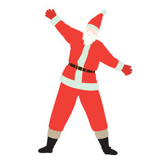 おどけてポーズをとるサンタクロースのベクターイラスト