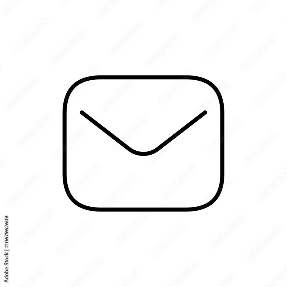 Fototapete Email button icon Outline vector for web ui