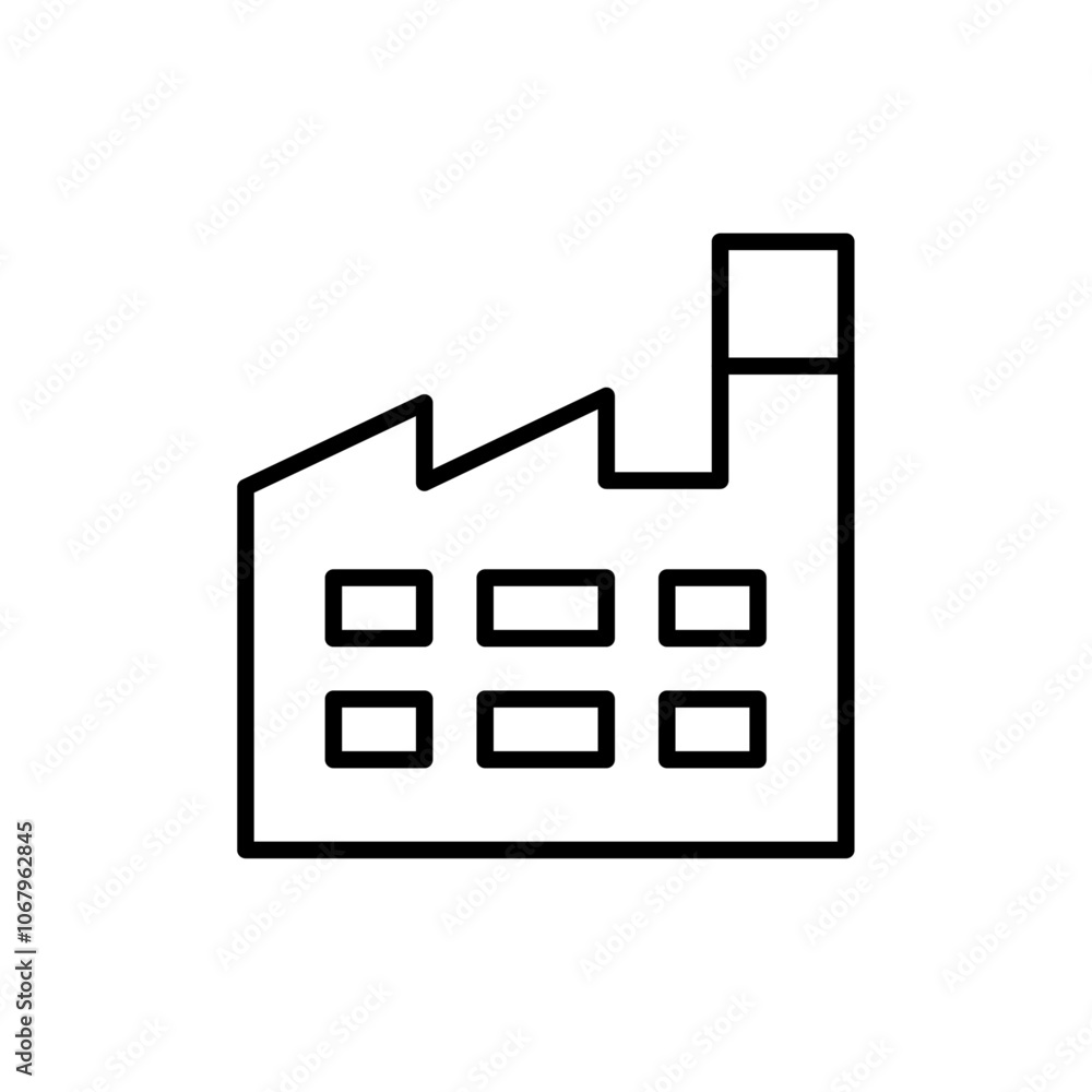 Aufkleber Factory icon Outline vector for web ui