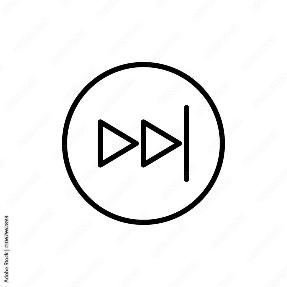 Poster Fast forward icon Outline vector for web ui