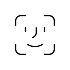 Face id icon Outline vector for web ui