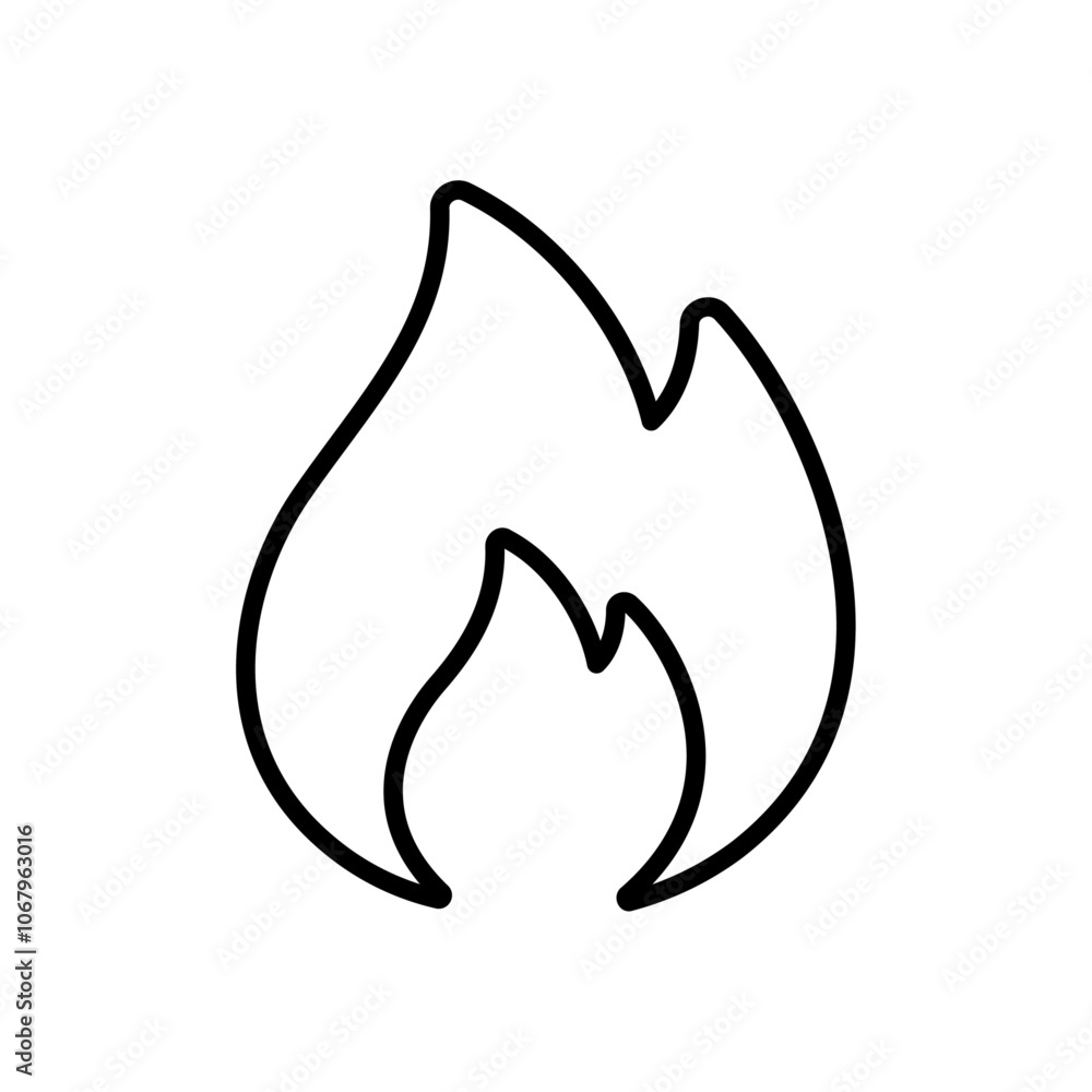 Poster Flame icon Outline vector for web ui