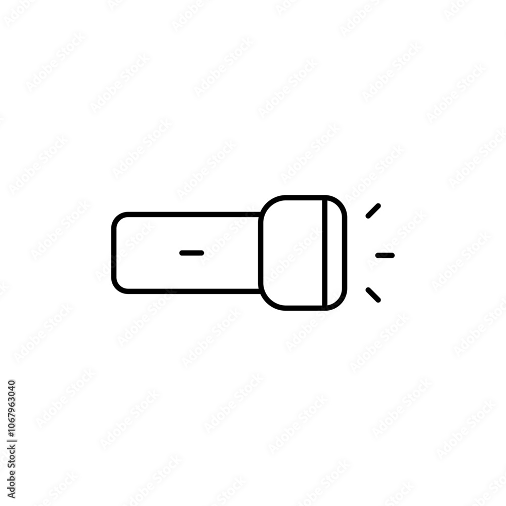 Poster Flashlight icon Outline vector for web ui