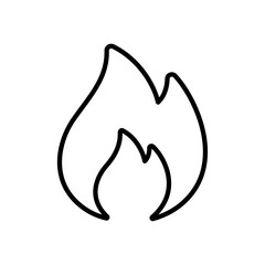 Flame icon Outline vector for web ui