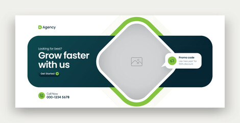 Digital marketing facebook cover web banner template	
