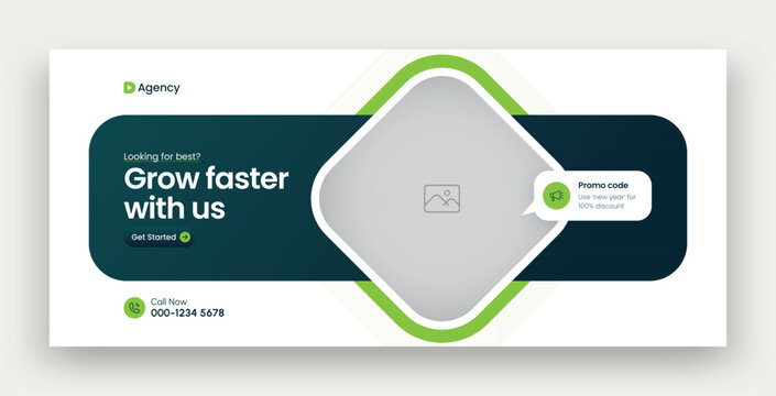 Digital marketing facebook cover web banner template	