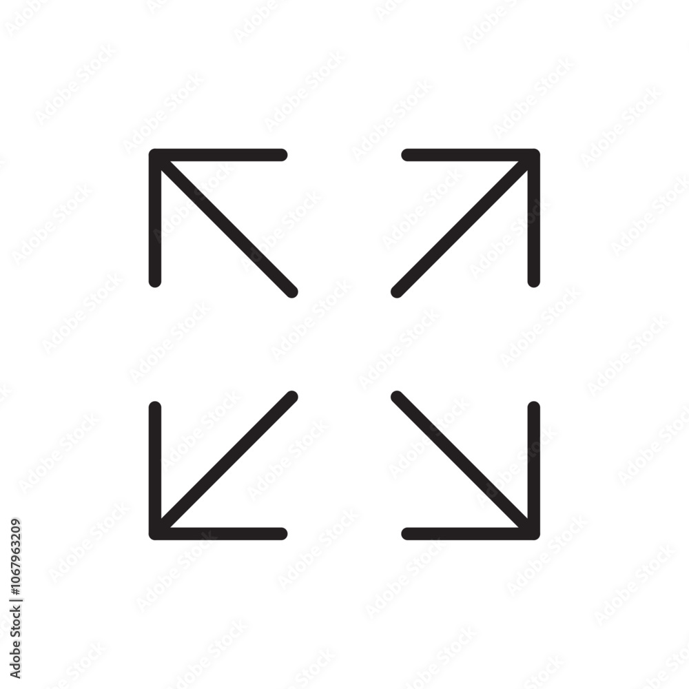 Poster Full screen icon Outline vector for web ui