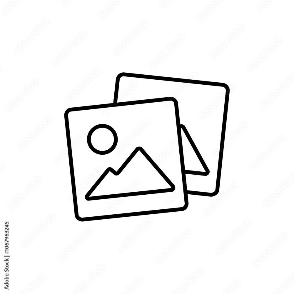 Poster Gallery icon Outline vector for web ui