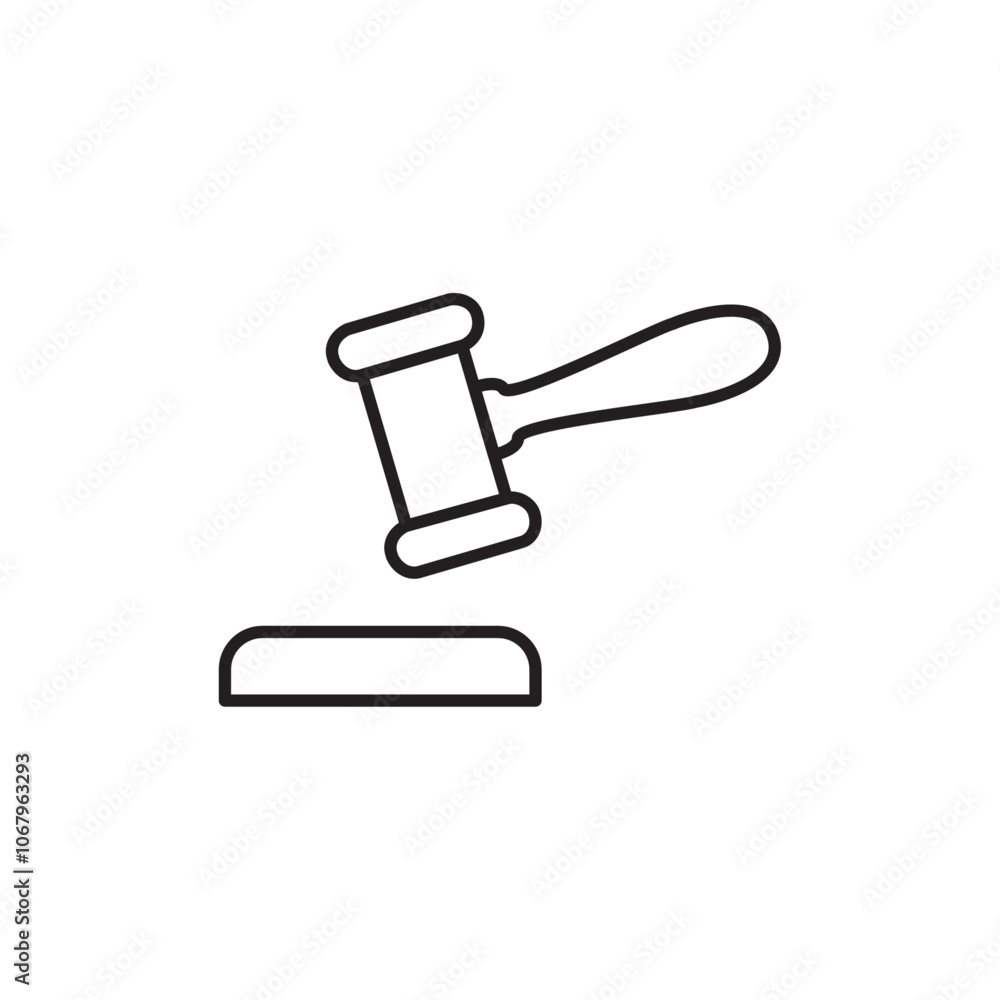 Poster Gavel icon Outline vector for web ui