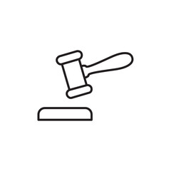 Gavel icon Outline vector for web ui