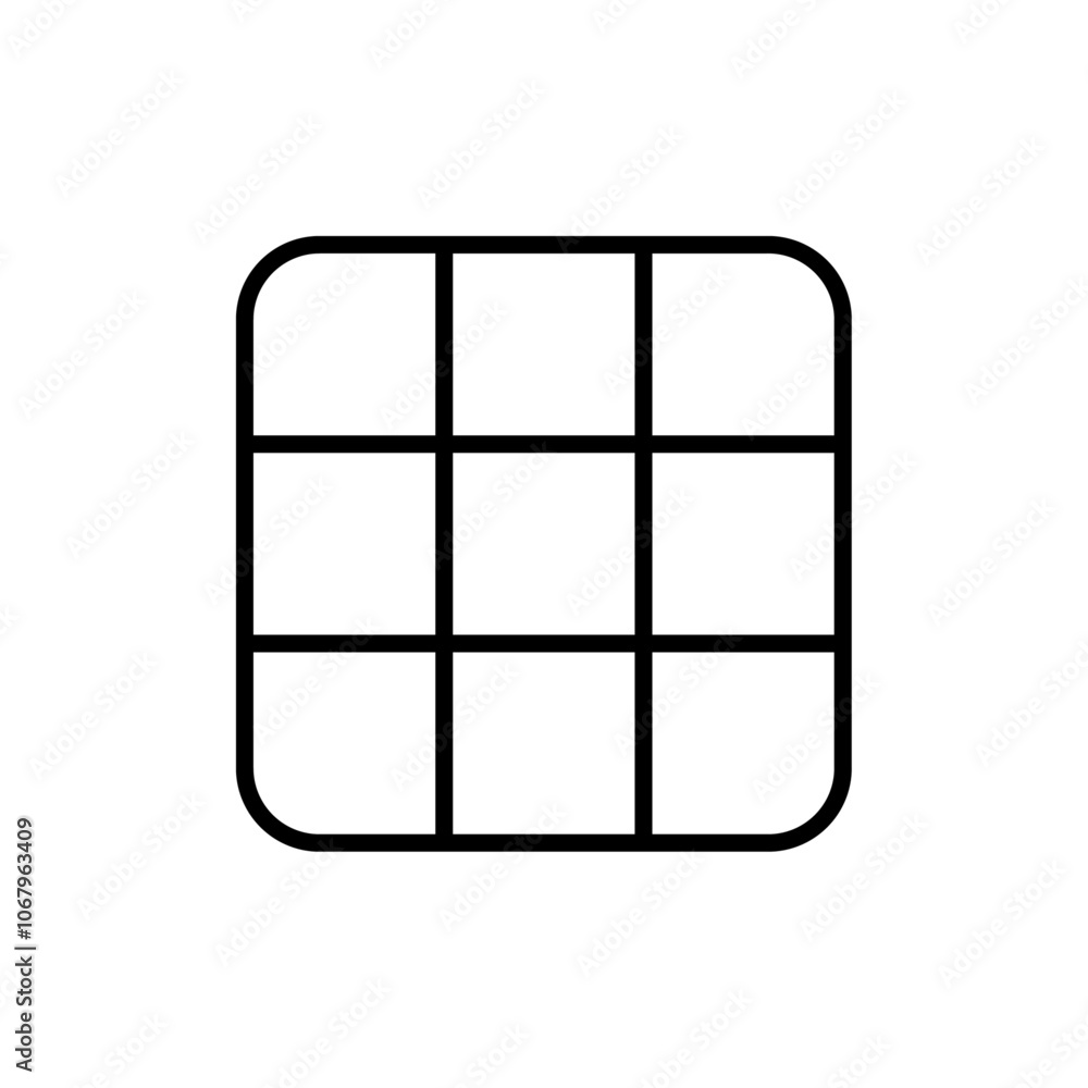 Aufkleber grid icon 2 outline vector for web ui