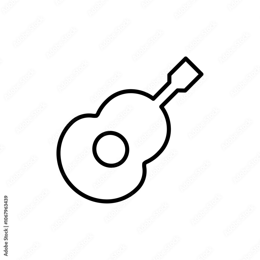 Aufkleber guitar icon outline vector for web ui