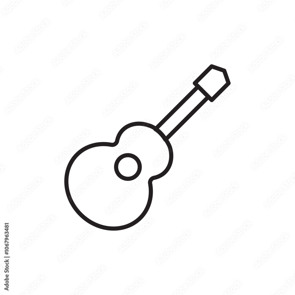 Poster guitar icon outline vector for web ui