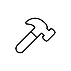 Hammer icon Outline vector for web ui