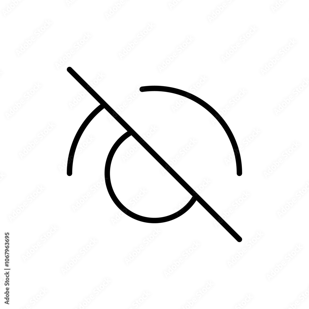Poster Hide icon Outline vector for web ui