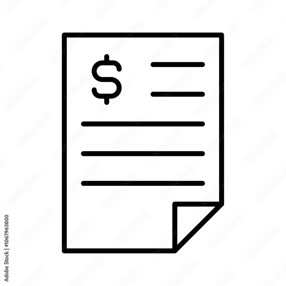 Poster invoice icon outline vector for web ui