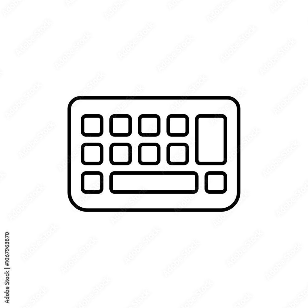 Poster Keyboard icon Outline vector for web ui