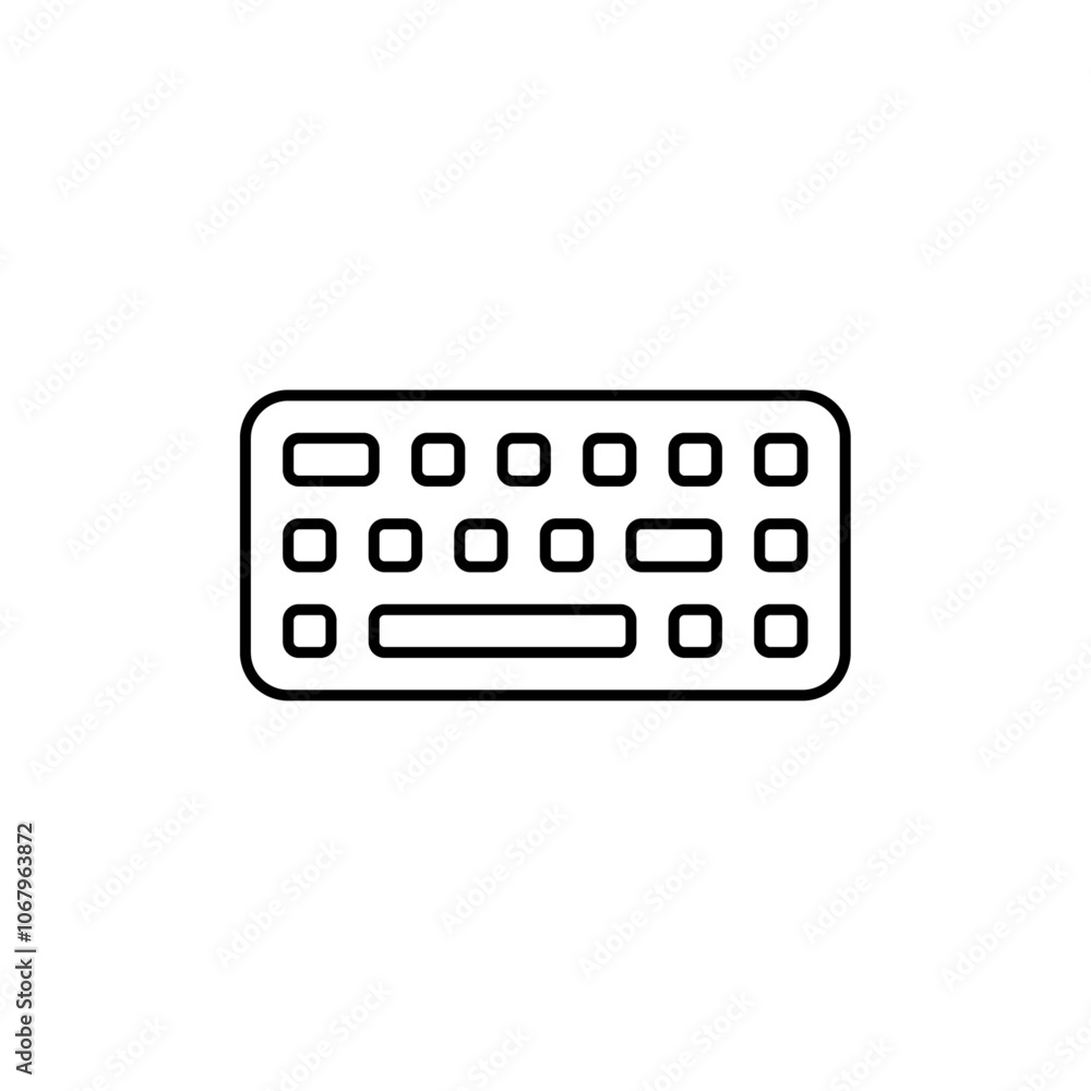 Aufkleber keyboard icon outline vector for web ui