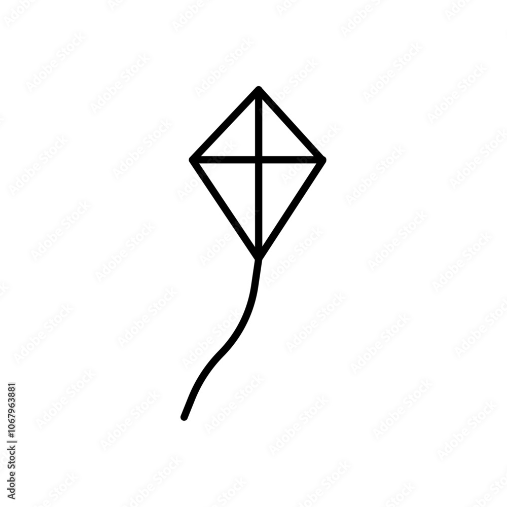 Poster Kite icon Outline vector for web ui