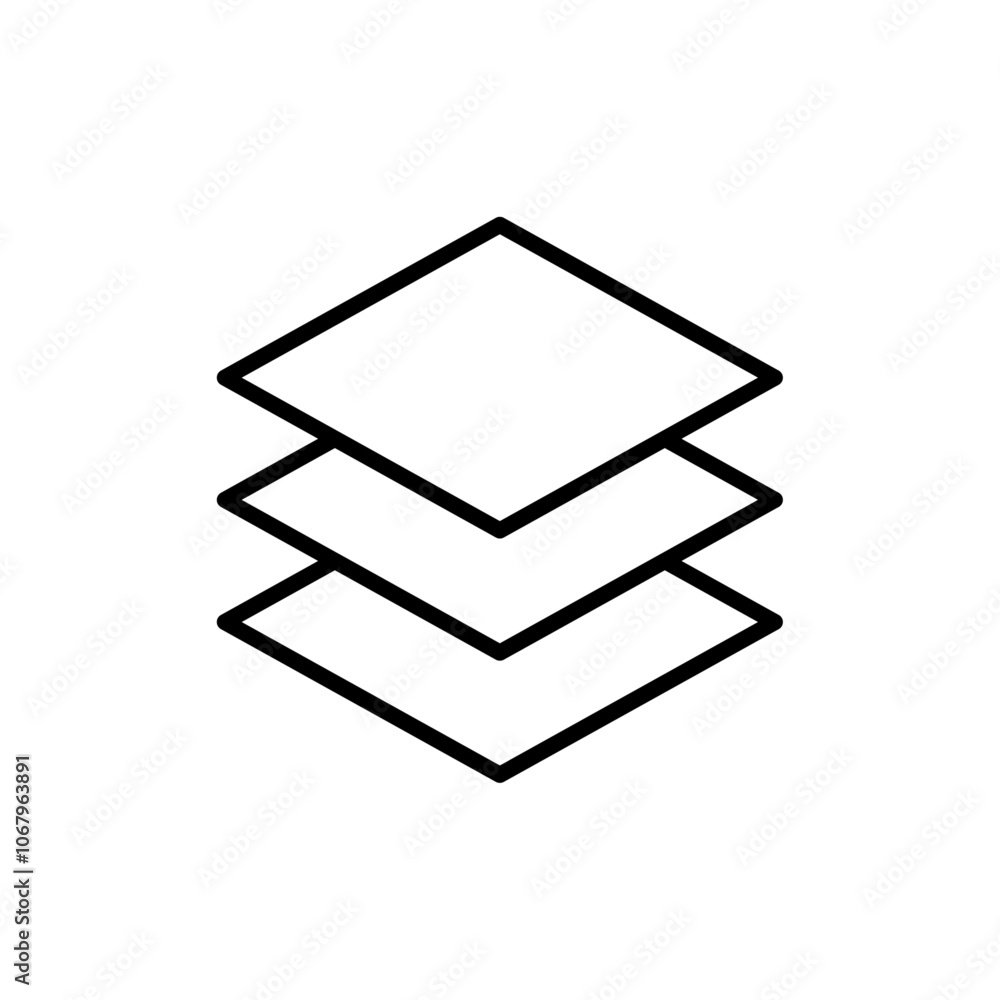 Poster Layers icon Outline vector for web ui