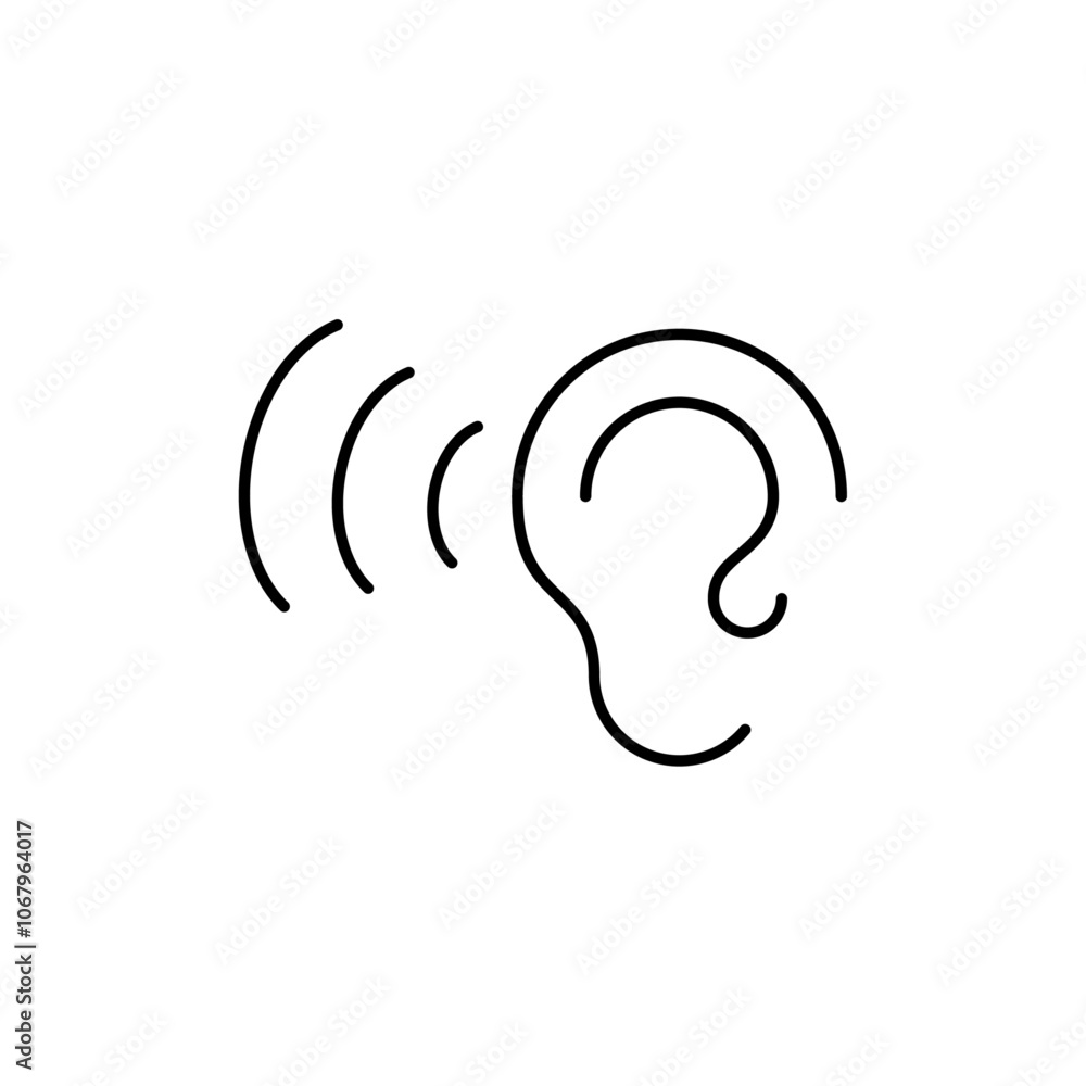 Poster listening icon outline vector for web ui