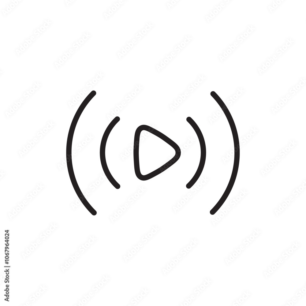 Aufkleber live streaming icon outline vector for web ui