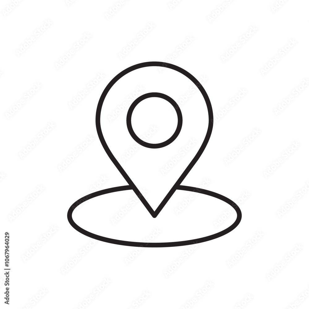 Aufkleber Located icon Outline vector for web ui