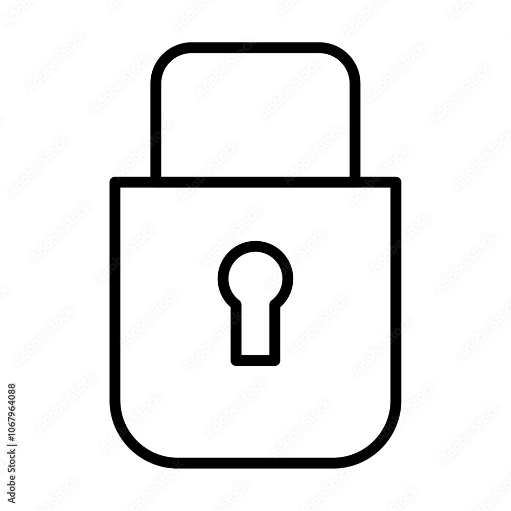 Poster Lock icon Outline vector for web ui